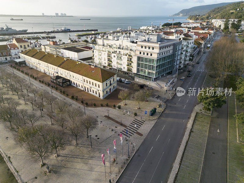 Aerial view of the city of Setúbal in Portugal